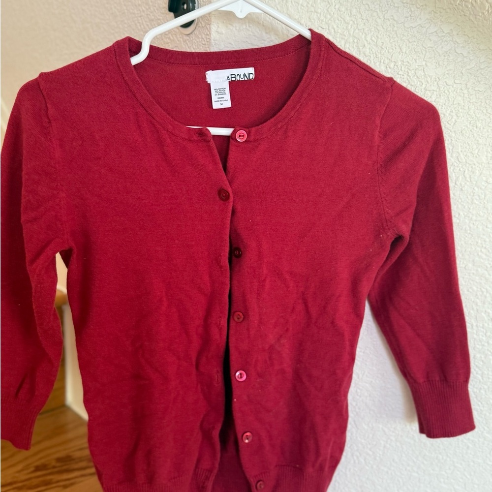 Women's Red Cardigan Sweater